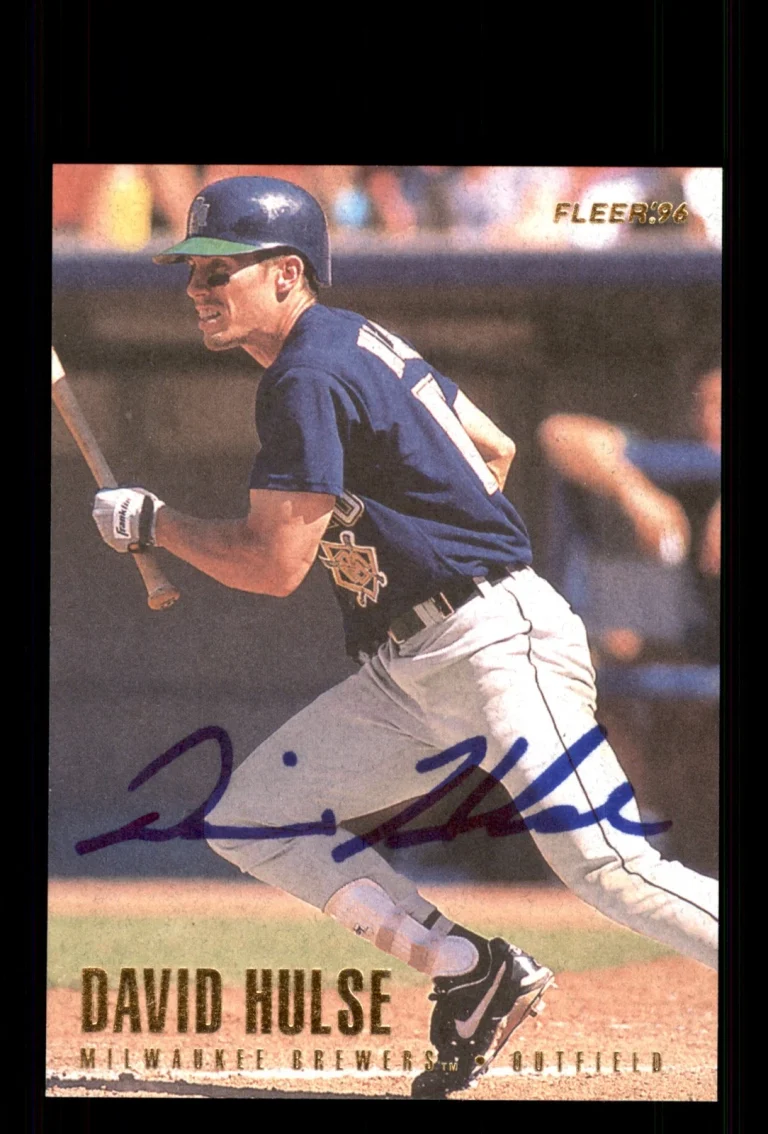 Signed Baseball Card Auto David Hulse 1996 Fleer #146 Milwaukee Brewers