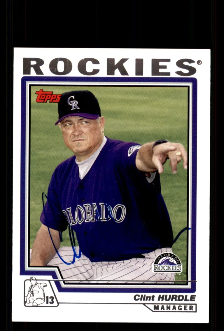 Signed Baseball Card Auto Clint Hurdle 2004 Topps #276 Colorado Rockies