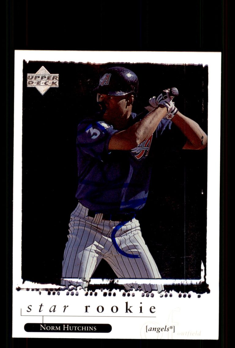 Signed Baseball Card Auto Norm Hutchins 1998 Upper Deck #549 Anaheim Angels