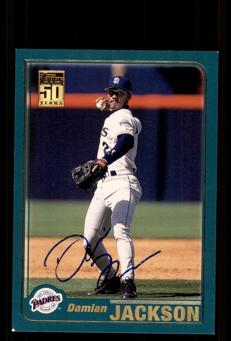 Signed Baseball Card Auto Damian Jackson 2001 Topps #239 San Diego Padres