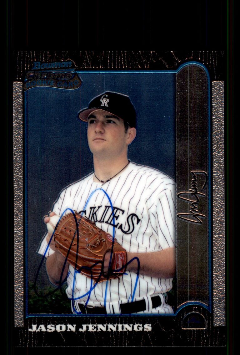 Signed Baseball Card Auto Jason Jennings 1999 Bowman Chrome #435 Rockies