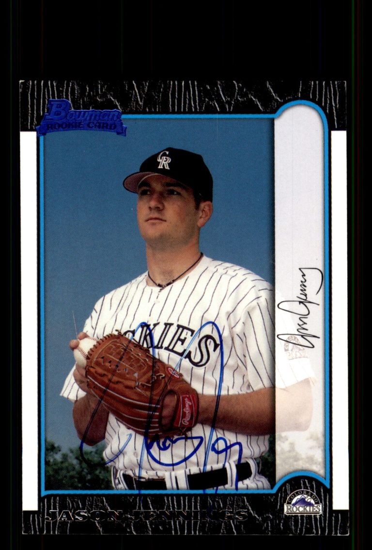 Signed Baseball Card Auto Jason Jennings 1999 Bowman #435 Colorado Rockies