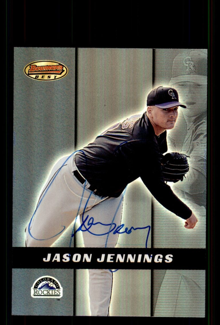 Signed Baseball Card Auto Jason Jennings 2000 Bowman's Best #136 Rockies