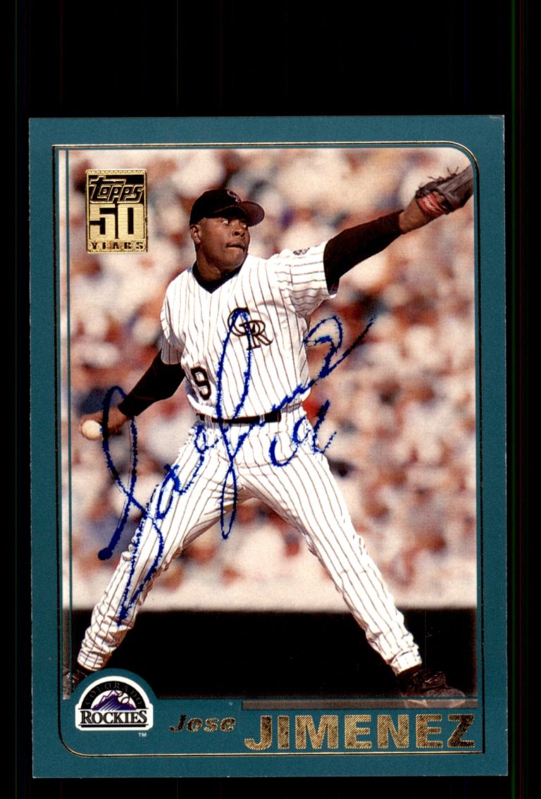 Signed Baseball Card Auto Jose Jimenez 2001 Topps #229 Colorado Rockies