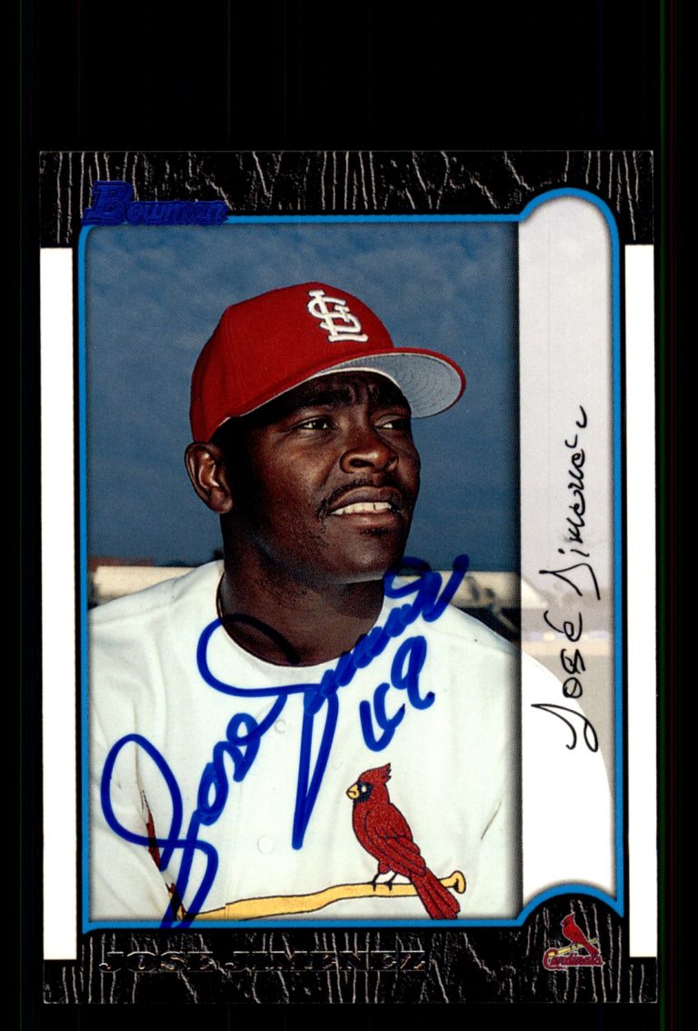 Signed Baseball Card Auto Jose Jimenez 1999 Bowman #381 St. Louis Cardinals