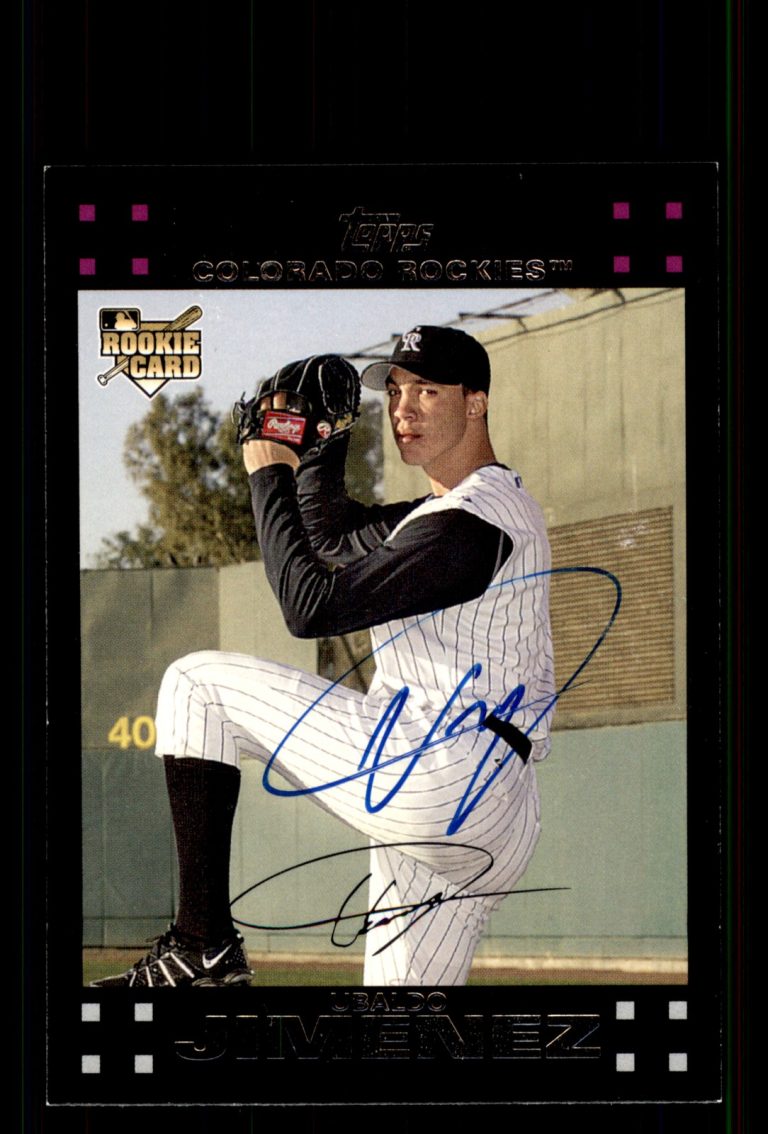 Signed Baseball Card Auto Ubaldo Jimenez 2007 Topps #UH43 Colorado Rockies