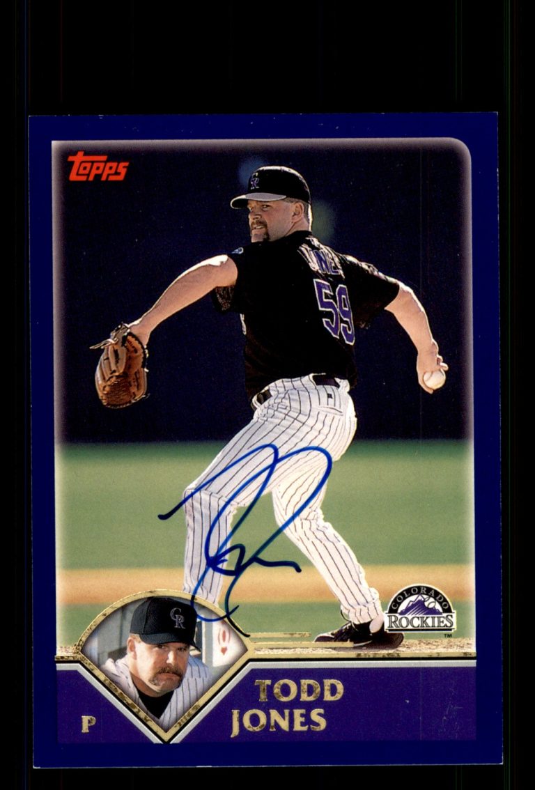 Signed Baseball Card Auto Todd Jones 2003 Topps #213 Colorado Rockies