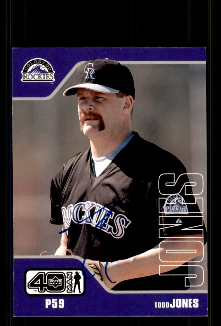 Signed Baseball Card Auto Todd Jones 2002 Upper Deck 40-Man #988