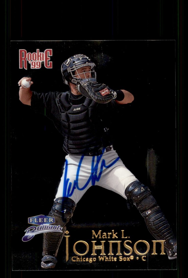 Signed Baseball Card Auto Mark L. Johnson 1999 Fleer Brilliants #153 White Sox
