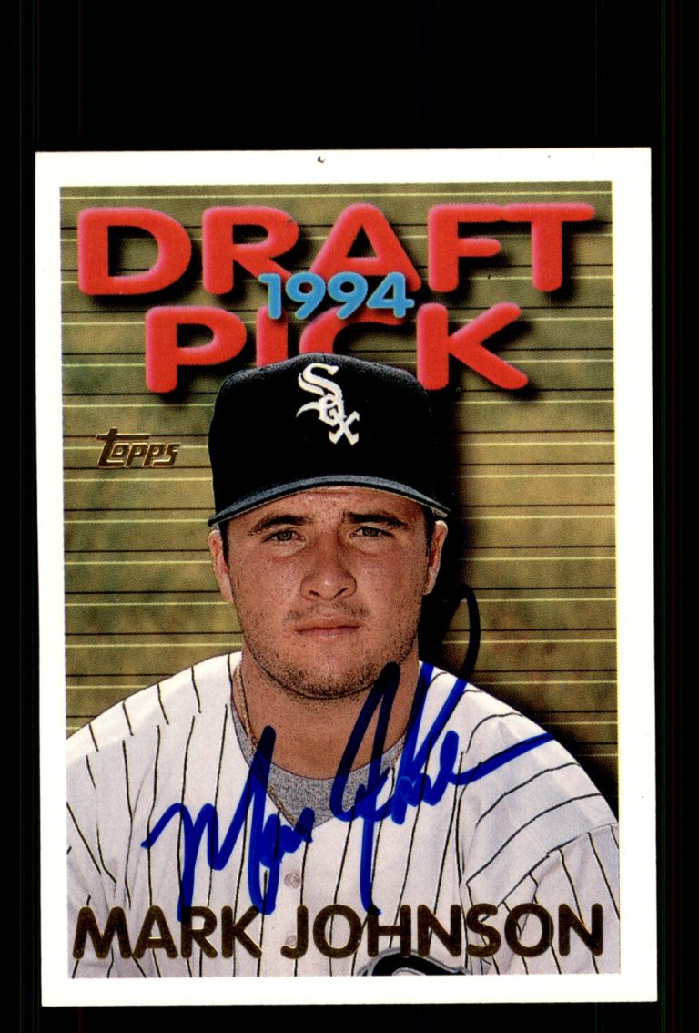 Signed Baseball Card Auto Mark Johnson 1995 Topps #605 Chicago White Sox