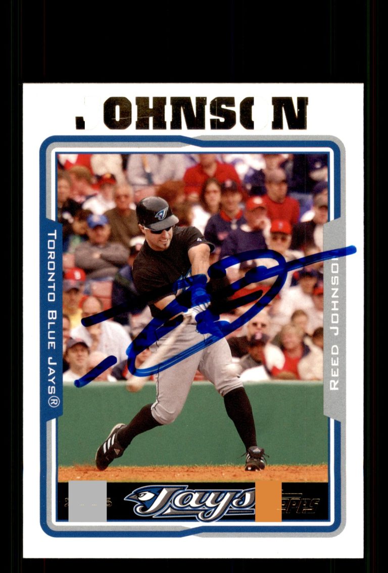 Signed Baseball Card Auto Reed Johnson 2005 Topps #488 Toronto Blue Jays