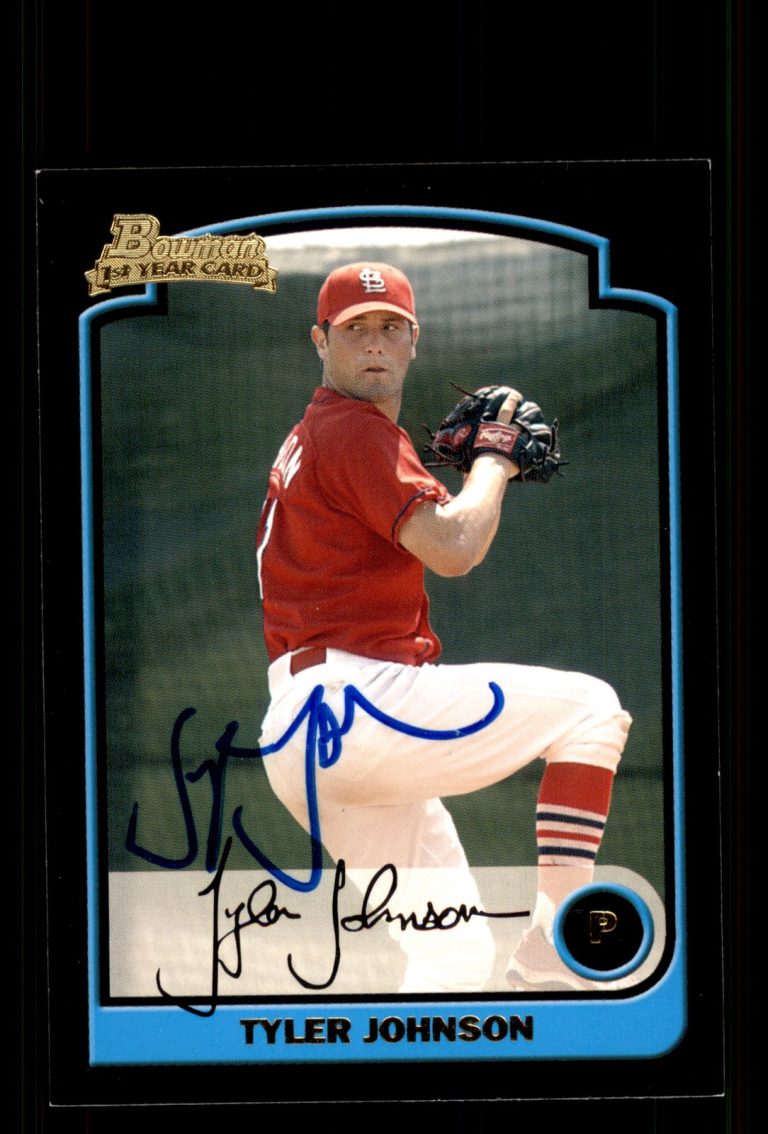 Signed Baseball Card Auto Tyler Johnson 2003 Bowman #178 St. Louis Cardinals
