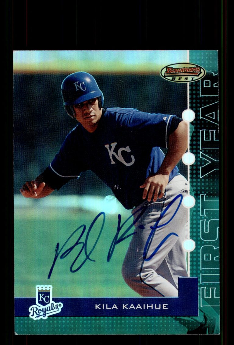 Signed Baseball Card Auto Kila Ka'aihue 2005 Bowman's Best #88 Royals /899