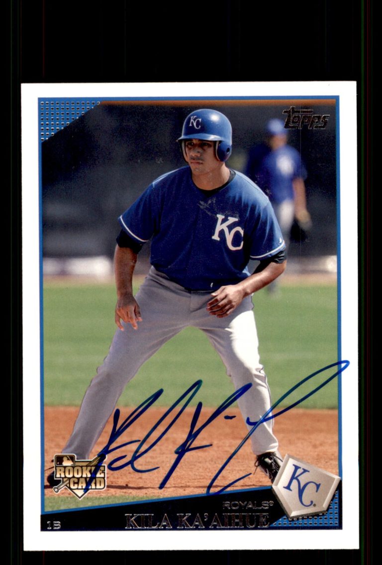 Signed Baseball Card Auto Kila Ka'aihue 2009 Topps #86 Kansas City Royals