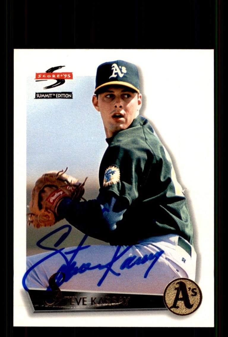 Signed Baseball Card Auto Steve Karsay 1995 Summit #110 Oakland Athletics