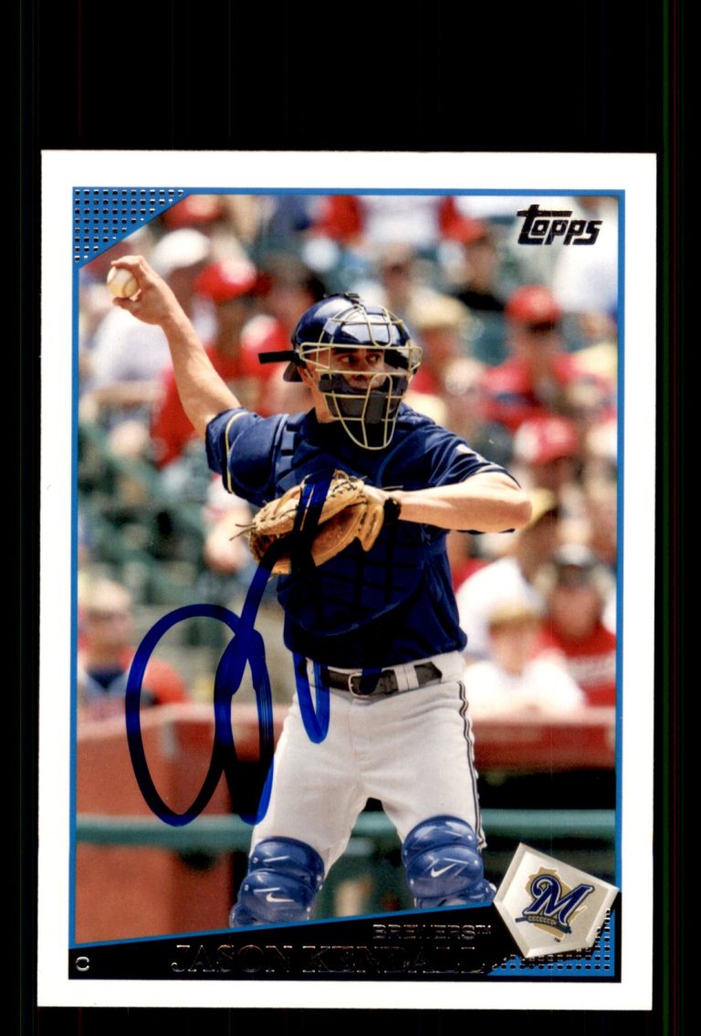 Signed Baseball Card Auto Jason Kendall 2009 Topps #456 Milwaukee Brewers