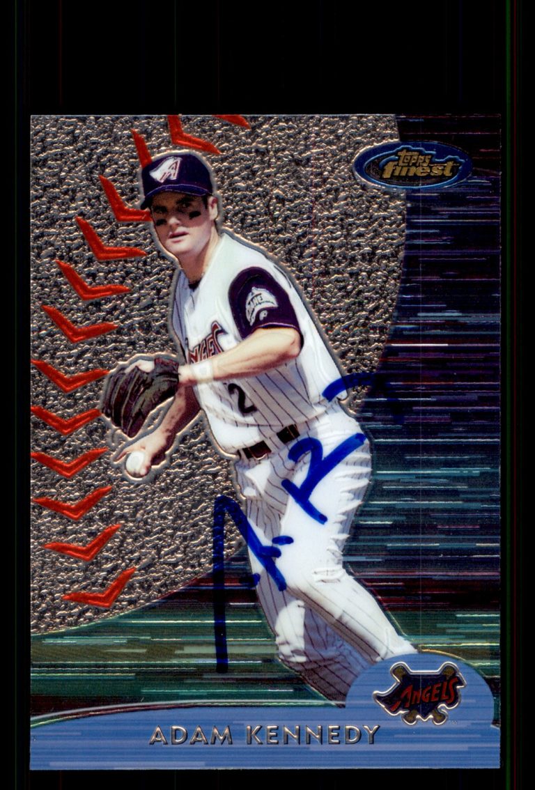 Signed Baseball Card Auto Adam Kennedy 2000 Finest #164 Anaheim Angels