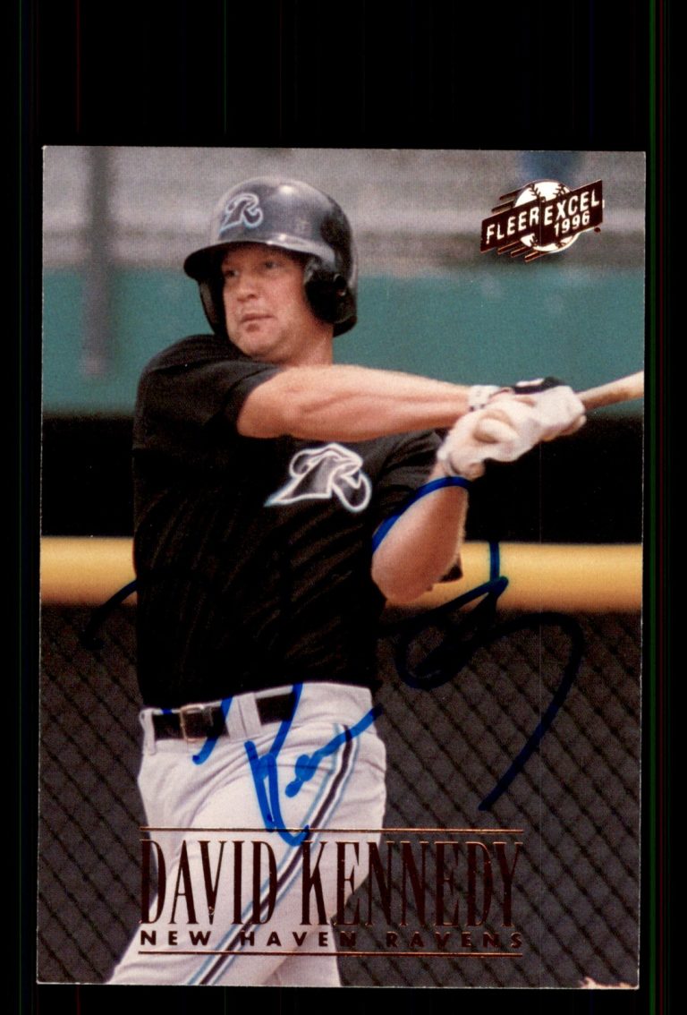 Signed Baseball Card Auto David Kennedy 1996 Fleer Excel #156 New Haven Ravens