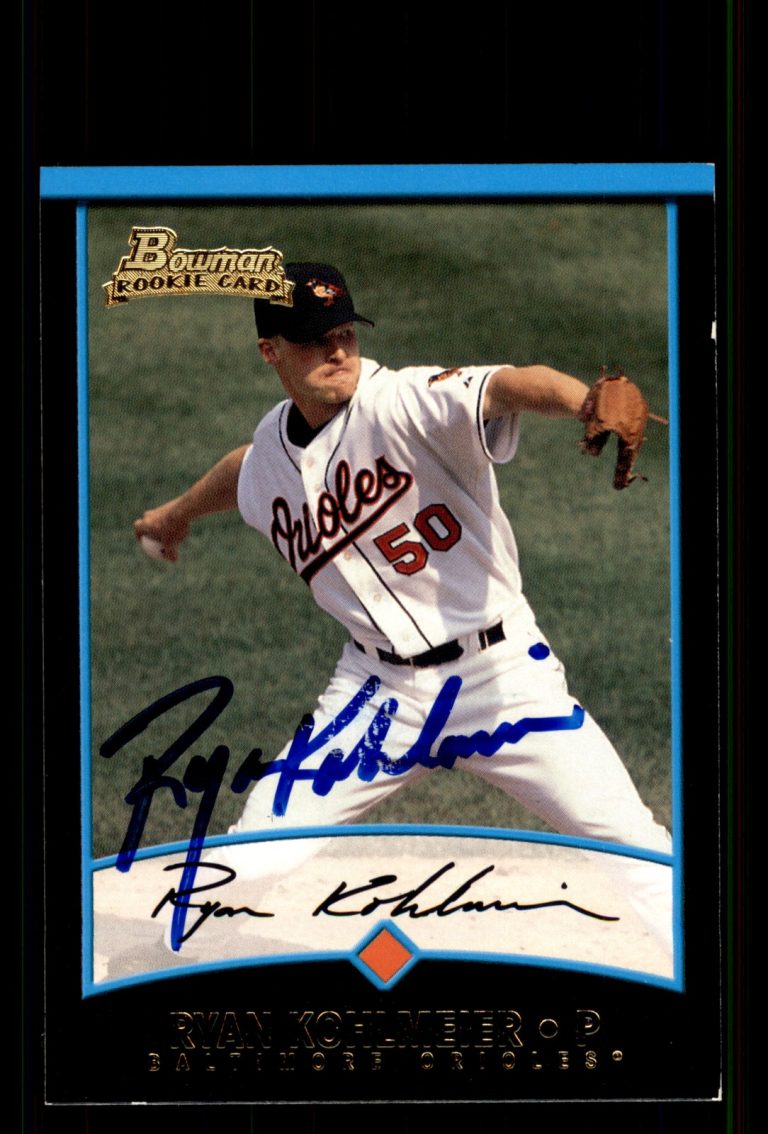 Signed Baseball Card Auto Ryan Kohlmeier 2001 Bowman #286 Baltimore Orioles