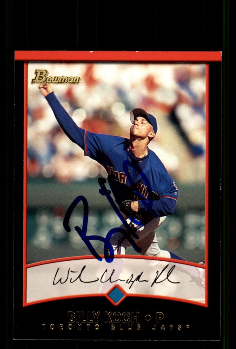 Signed Baseball Card Auto Billy Koch 2001 Bowman #114 Toronto Blue Jays