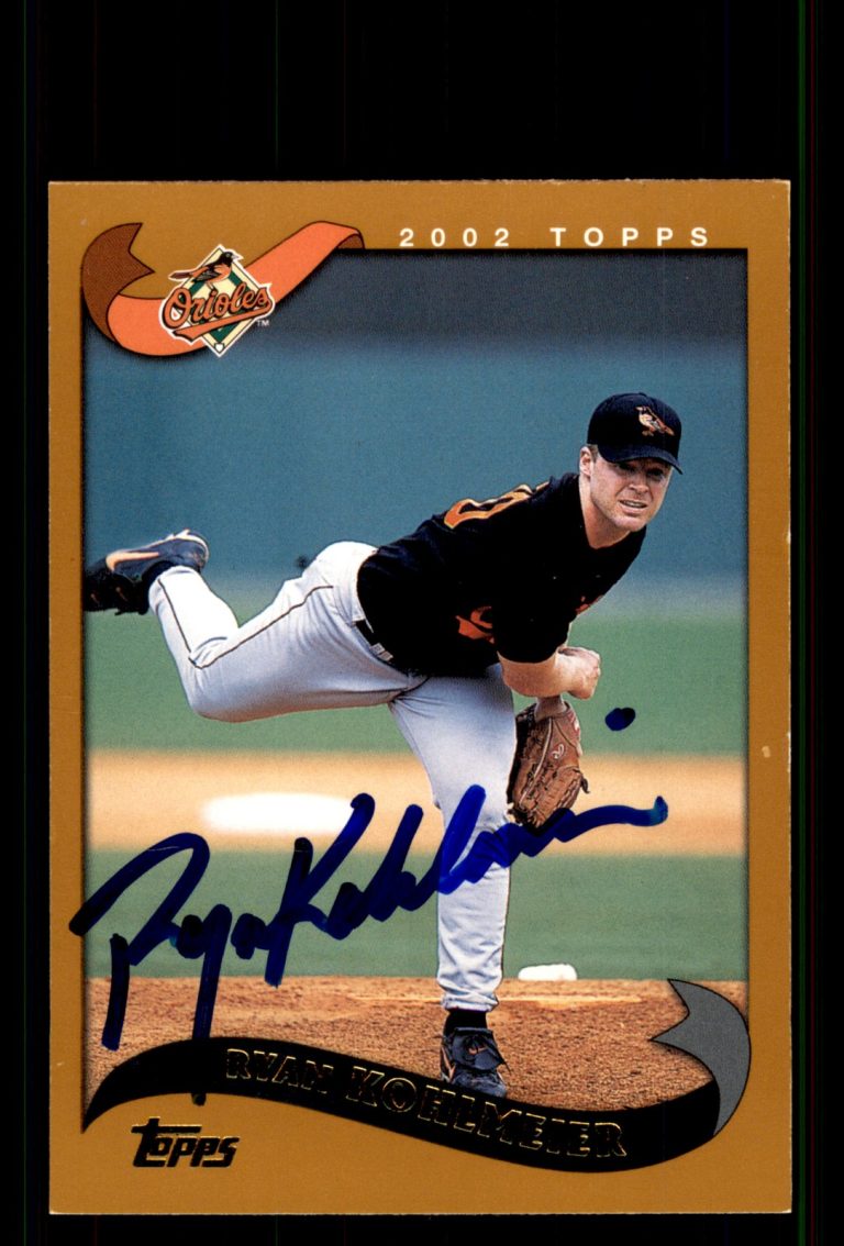 Signed Baseball Card Auto Ryan Kohlmeier 2002 Topps #23 Baltimore Orioles
