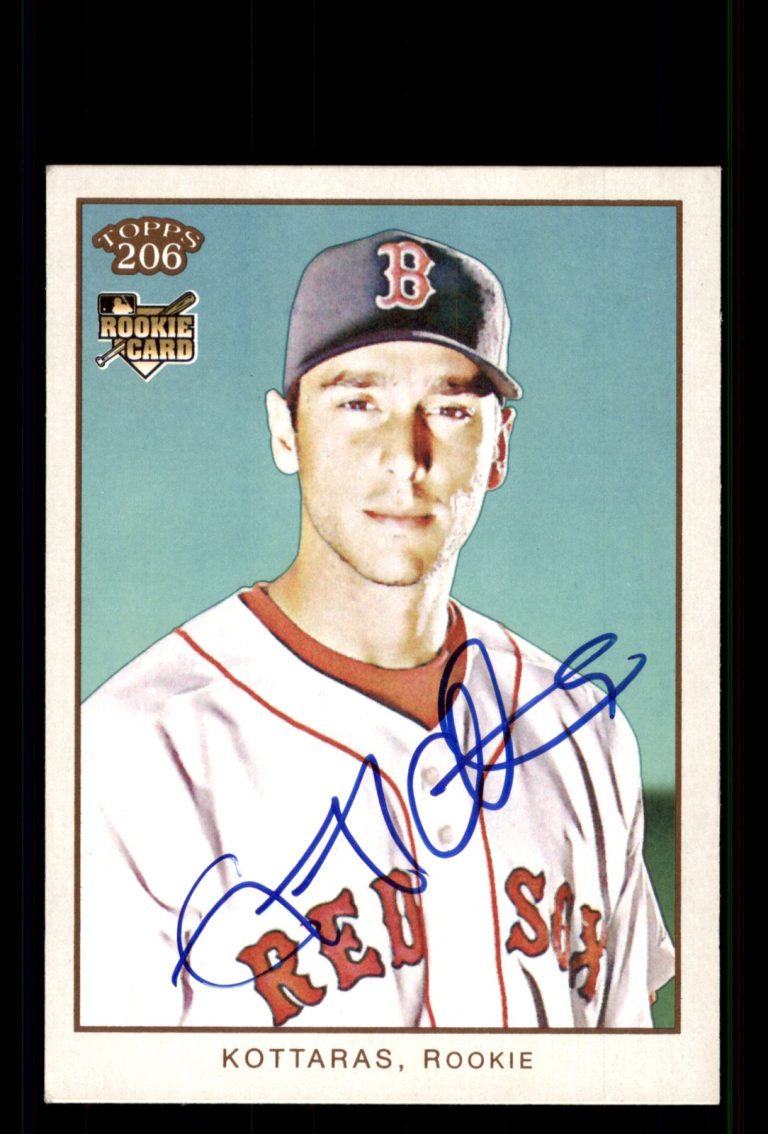 Signed Baseball Card Auto George Kottaras 2009 Topps 206 #194 Boston Red Sox