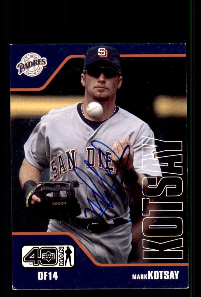 Signed Baseball Card Auto Mark Kotsay 2002 Upper Deck 40-Man #850 Padres