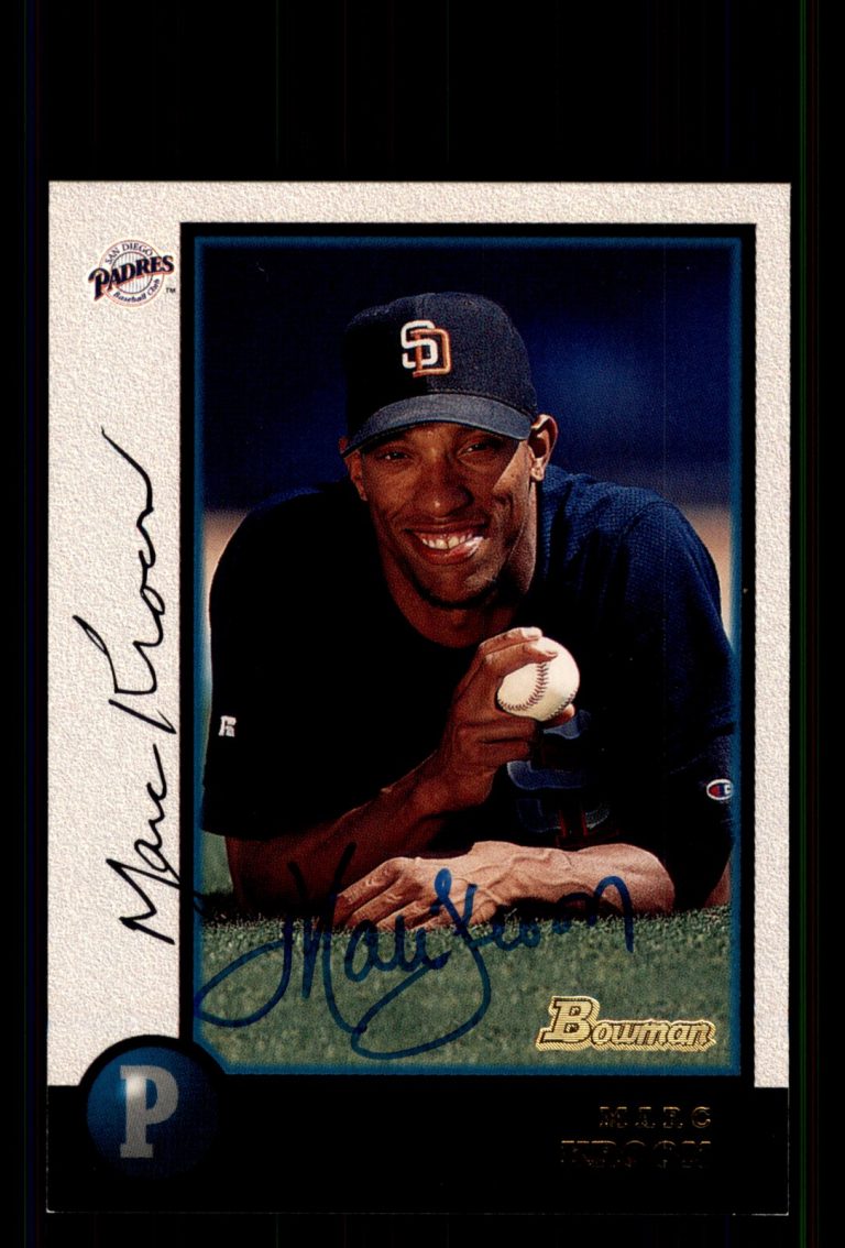 Signed Baseball Card Auto Marc Kroon 1998 Bowman #202 San Diego Padres