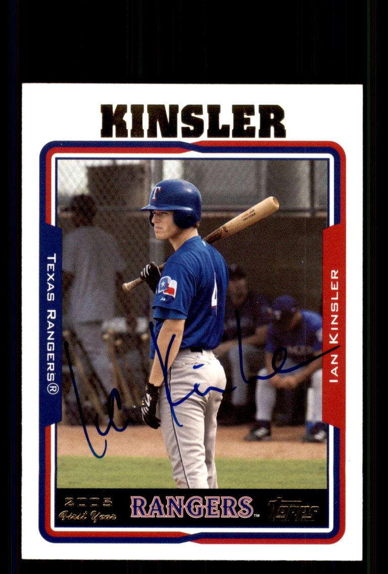 Signed Baseball Card Auto Ian Kinsler 2005 Topps #302 Texas Rangers