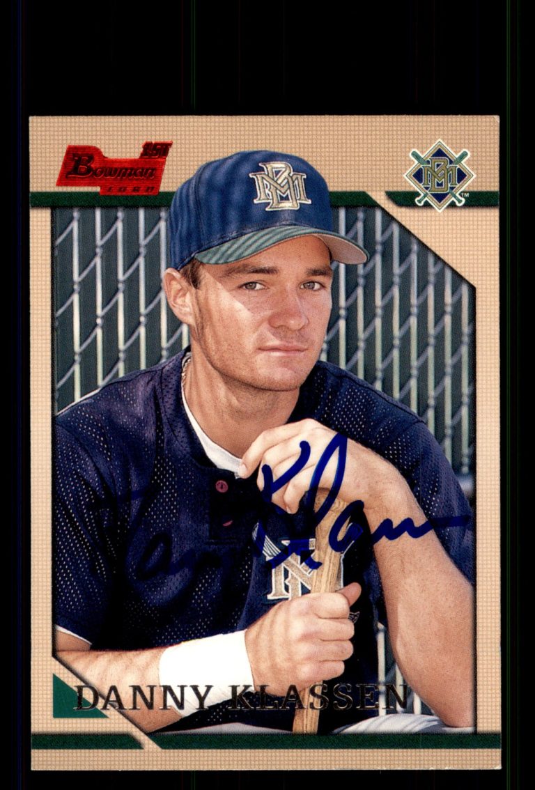 Signed Baseball Card Auto Danny Klassen 1996 Bowman #328 Milwaukee Brewers