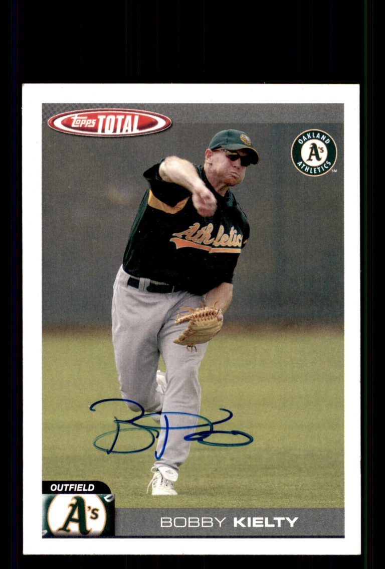 Signed Baseball Card Auto Bobby Kielty 2004 Topps Total #623 Oakland Athletics