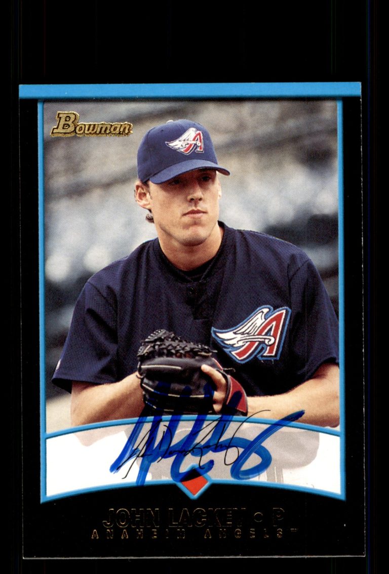 Signed Baseball Card Auto John Lackey 2001 Bowman #204 Anaheim Angels