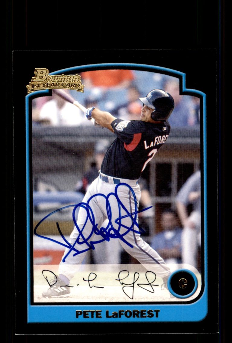 Signed Baseball Card Auto Pete LaForest 2003 Bowman #BDP142 Tampa Bay Devil Rays