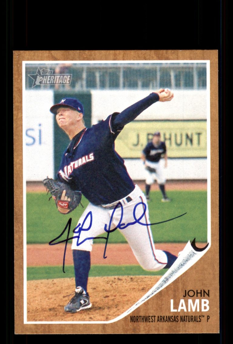 Signed Baseball Card Auto John Lamb 2011 Topps Heritage Minor League #43