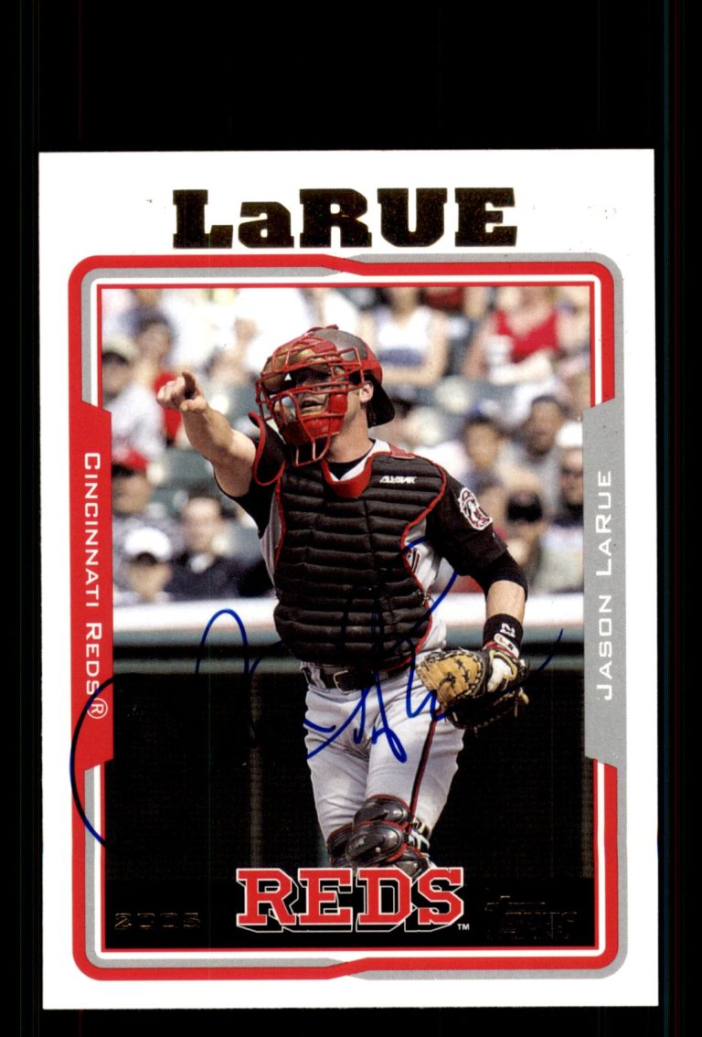 Signed Baseball Card Auto Jason LaRue 2005 Topps #9 Cincinnati Reds