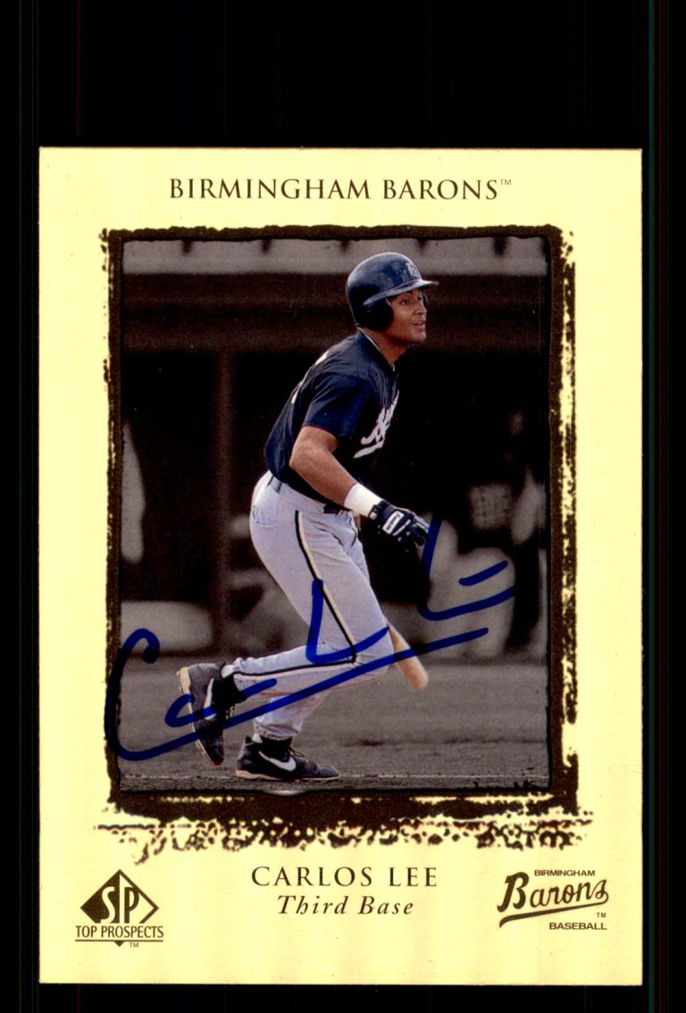 Signed Baseball Card Auto Carlos Lee 1999 SP Top Prospects #73 Birmingham Barons