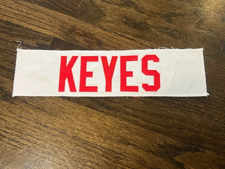 KANSAS CITY CHIEFS GAME USED ? ISSUED JERSEY NAMEPLATE NFL BOPETE KEYES