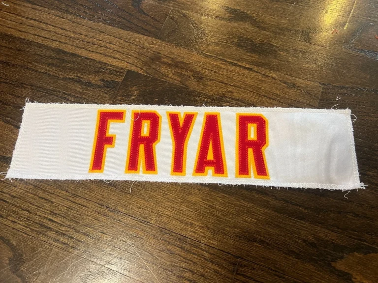 KANSAS CITY CHIEFS GAME USED ? ISSUED JERSEY NAMEPLATE NFL LONDEN FRYAR FOOTBALL
