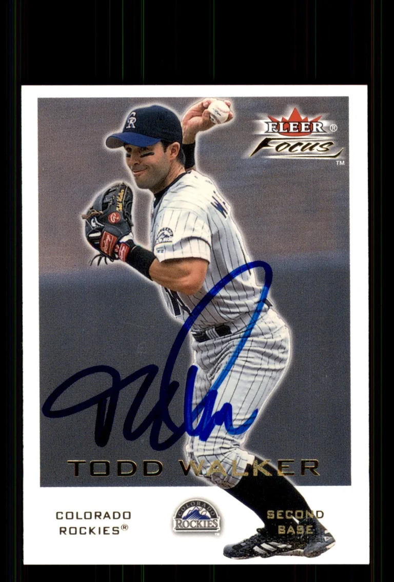 Signed Baseball Card Auto Todd Walker 2001 Fleer Focus #15 Colorado Rockies