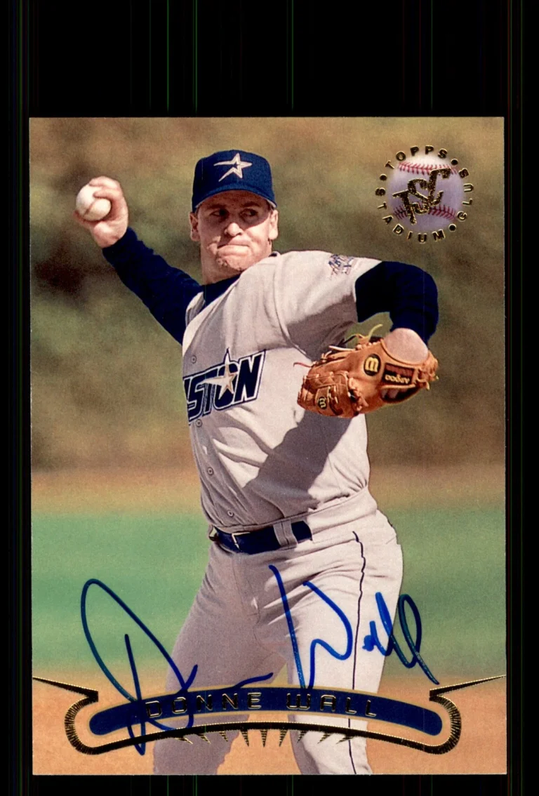 Signed Baseball Card Auto Donne Wall 1996 Stadium Club #179 Houston Astros