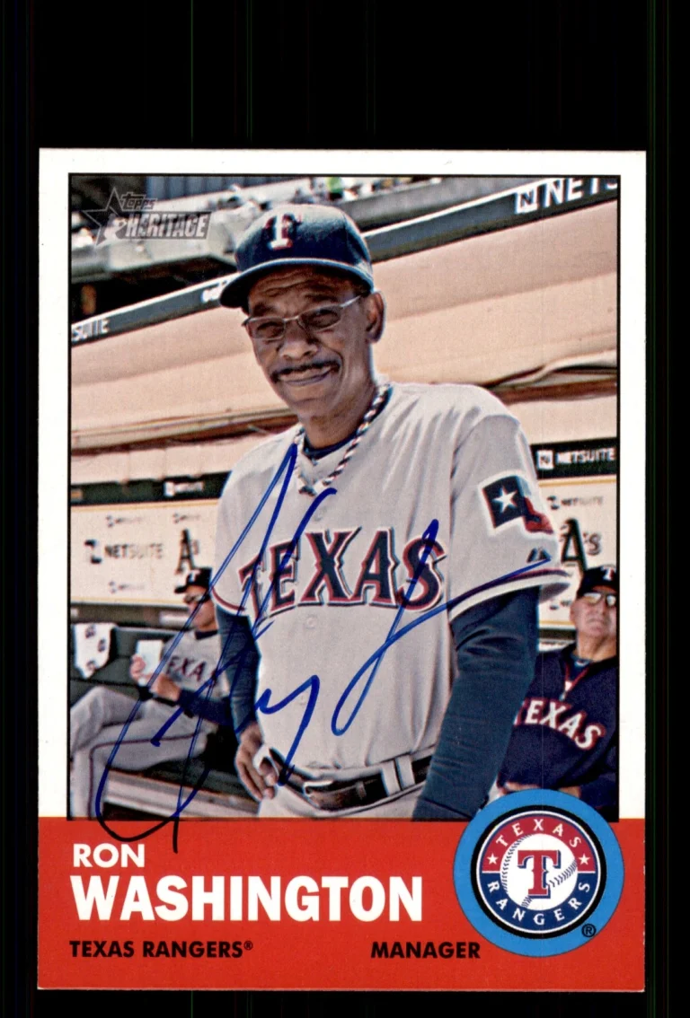 Signed Baseball Card Auto Ron Washington 2012 Topps Heritage #102 Texas Rangers