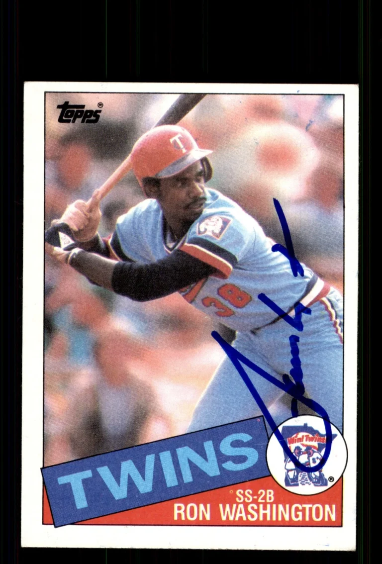 Signed Baseball Card Auto Ron Washington 1985 Topps #329 Minnesota Twins