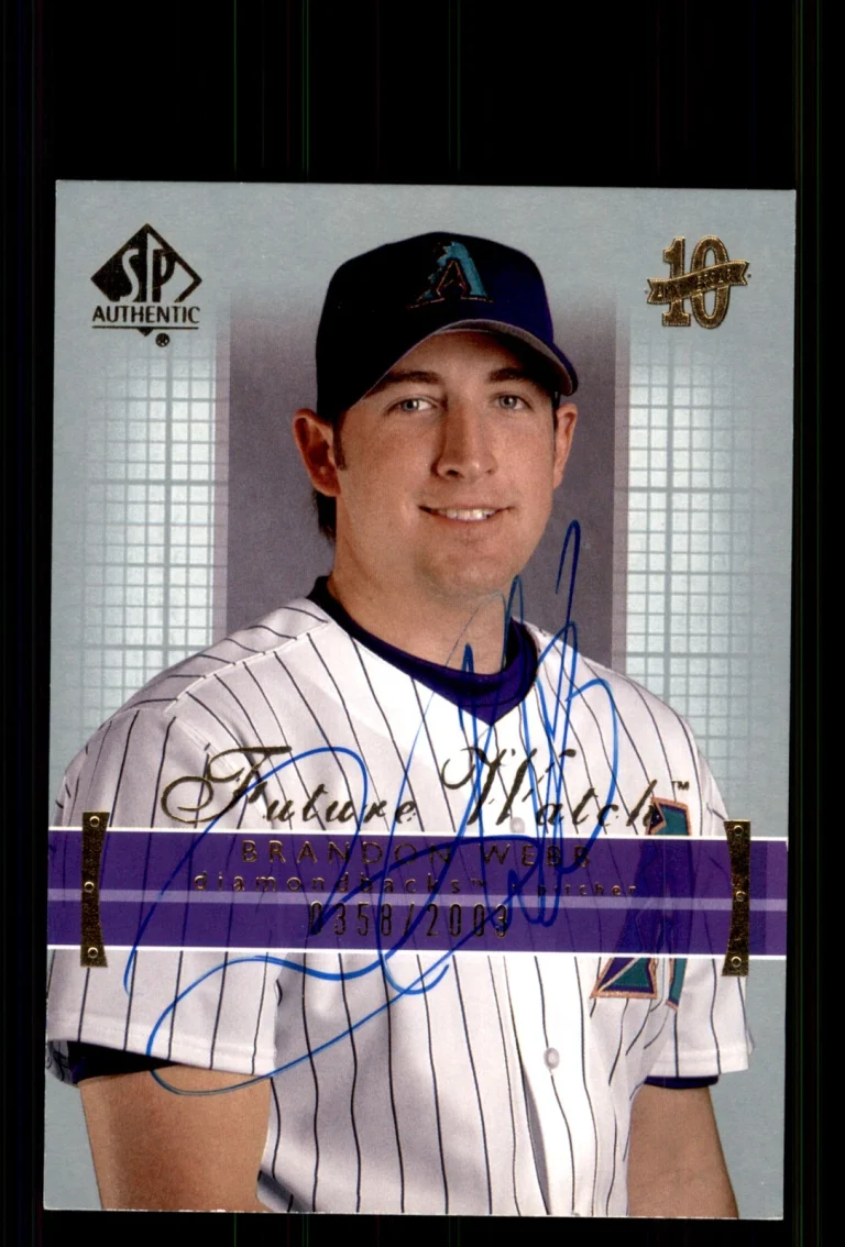 Signed Baseball Card Auto Brandon Webb 2003 SP Authentic #152 Diamondbacks