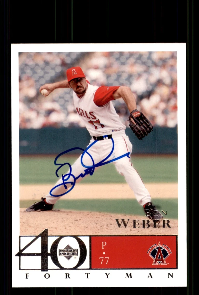 Signed Baseball Card Auto Ben Weber 2003 Upper Deck 40-Man #17 Anaheim Angels