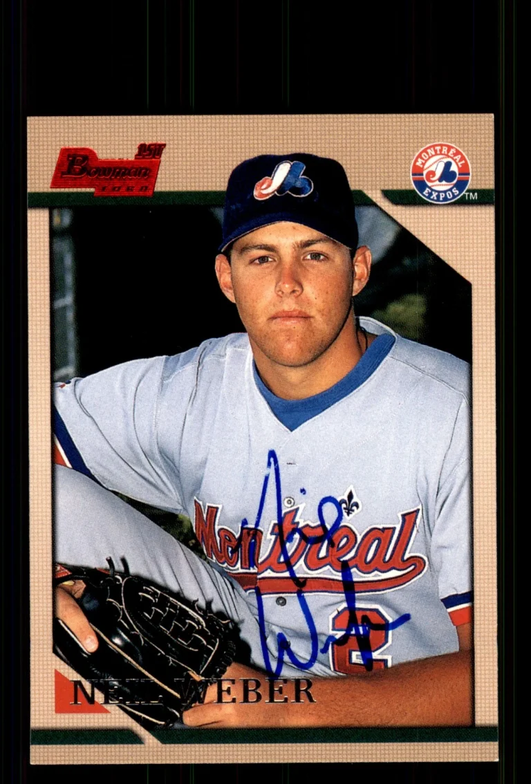 Signed Baseball Card Auto Neil Weber 1996 Bowman #231 Montreal Expos