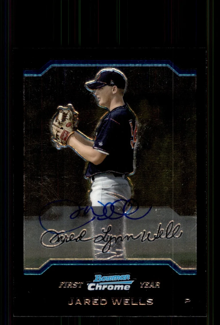 Signed Baseball Card Auto Jared Wells 2004 Bowman Chrome #195 San Diego Padres