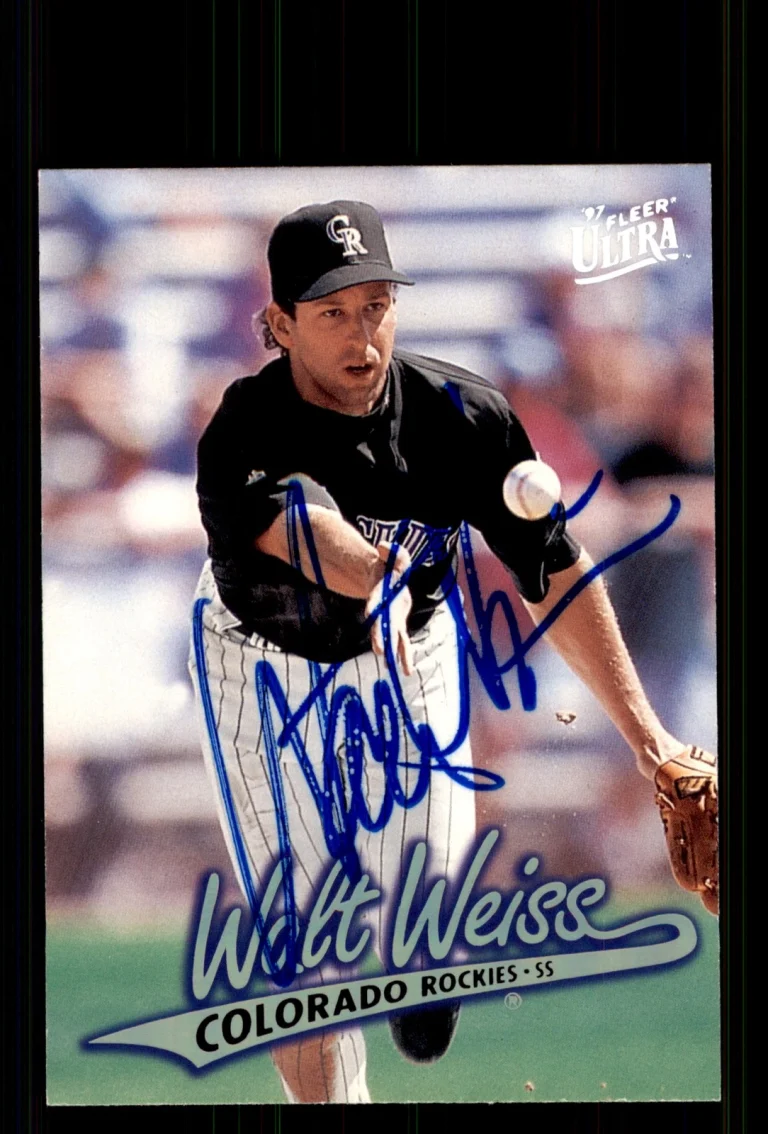 Signed Baseball Card Auto Walt Weiss 1997 Ultra #190 Colorado Rockies