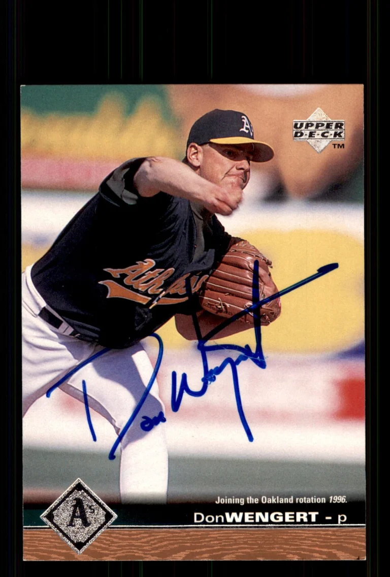 Signed Baseball Card Auto Don Wengert 1997 Upper Deck #451 Oakland Athletics