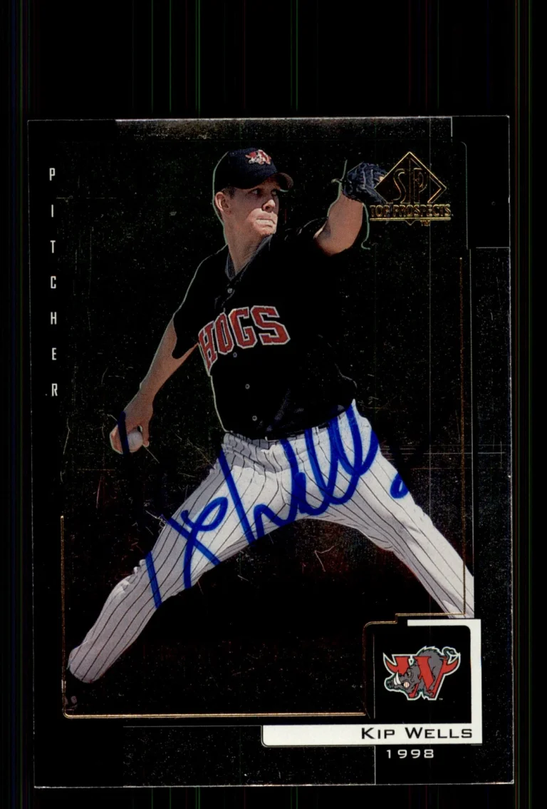 Signed Baseball Card Auto Kip Wells 2000 SP Top Prospects #130 Warthogs
