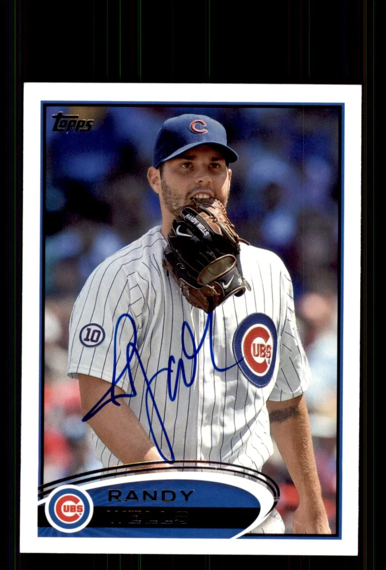 Signed Baseball Card Auto Randy Wells 2012 Topps Mini #278 Chicago Cubs